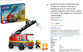 Set LEGO City Camión de Bomberos con Escalera por 14,99€