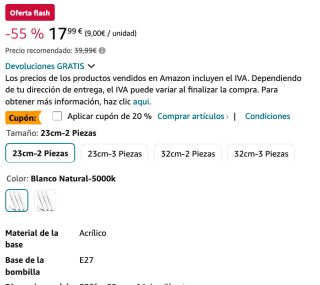 2 Piezas OUILA Luz LED Armario sensor movimiento Recargable 1000mAh por 14,30€