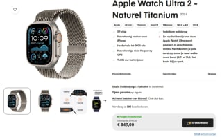 Apple Watch Ultra 2 4G 49mm Zilver Milanese Band M voor €849 bij Amac