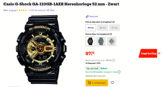 Casio GA-110GB-1AER G-Shock horloge Zwart Goud voor €97,75 bij Bol.com