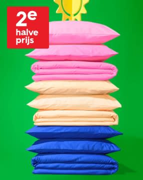 2e 50% korting op dekbedovertrekken en hoeslakens bij HEMA