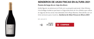 6 Botellas de Senderos de Ukan Fincas en Altura 2021 por 67.4€