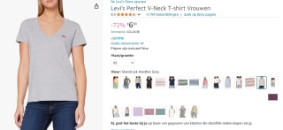 Levi's Perfect Tee T-shirt voor €6,90 bij Amazon