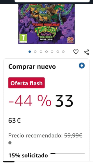 Teenage Mutant Ninja Turtles: Mutants Unleashed Deluxe Edition PS5 por 33,63€.