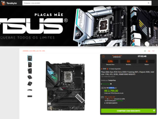 Placa Mãe da Asus, modelo ROG Strix Z690-F Gaming - R$ 2.799