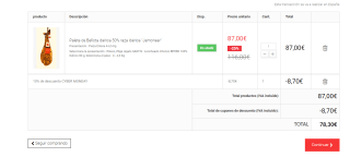 Paleta de Bellota ibérica 50% raza ibérica "Jamonear" de 4,5kg por 78,30€