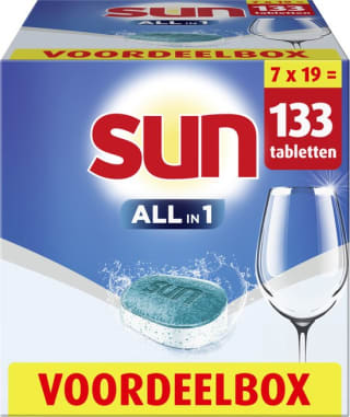 Sun Vaatwastabletten All-in-1 Normaal 133 stuks voor €20,98 bij Bol