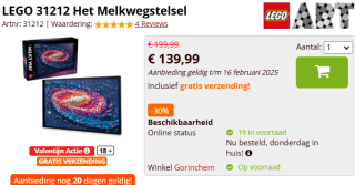 LEGO Art 31212 Melkwegstelsel voor €139,99 bij Brickshop