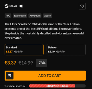 The Elder Scrolls IV: Oblivion® Game of the Year Edition voor €3,37 bij Fanatical