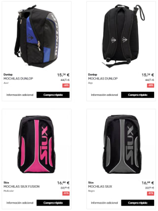 PADEL - Mochilas y paleteros por menos de 20€