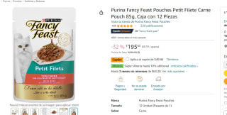 Pack x12 Purina Fancy Feast Pouches Petit Filete Carne por $145.74