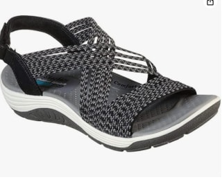 Skechers Reggae Cup-oh, Snap!, Sandalias de Punta Descubierta Mujer por 24,36€