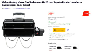 Weber Go-Anywhere gasbarbecue voor €35,80 bij Bol.com