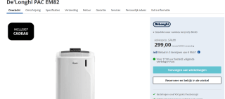 Mobiele Airco De'Longhi PAC EM82 voor €299 bij Electroworld