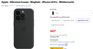 Apple - Siliconen hoesje - MagSafe - iPhone 14 Pro - Middernacht voor €40,40 bij Bol