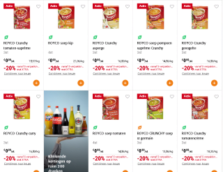 Royco soep voor €0,80 per doosje van 5 zakjes bij Colruyt
