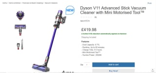 Dyson V11 Advanced Stick Vacuum - £419.98