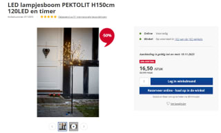 50% korting op LED lampjesboom PEKTOLIT H150cm bij Jysk