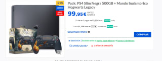 Pack: PS4 Slim Negra 500GB + Mando Inalambrico Hogwarts Legacy por 99,95€ segunda mano