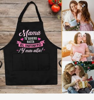 Delantal Mamá de Cocina Regalo de chef ajustables por solo 7,99€