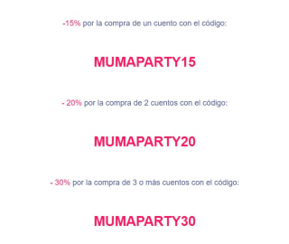 Hasta 30% de descuento según importe de compra desde mumablue