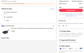 Monix Fuego sartén Grill con rayas Parrilla de aluminio forjado de 28 cm por solo