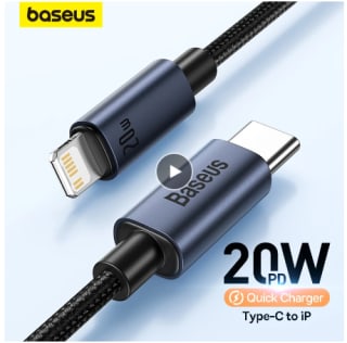 Baseus Cable USB Tipo C a Lighting 20W por $6,81 en AliExpress