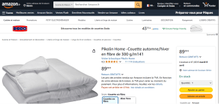 Couettes automne/hiver Pikolin Home - en fibre de 300 g/m141, 200 cm x 200 cm à 89,98€