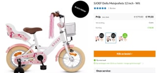 SJOEF Meisjesfiets 12 inch wit voor €99 bij Fietsenopfietsen