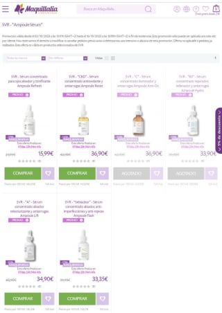 -6€ en Ampollas Serum SVR desde Maquillalia.