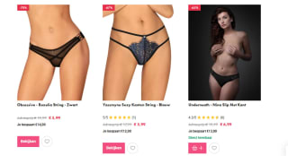 Diverse dames lingerie vanaf €3,99 per stuk bij EasyToys