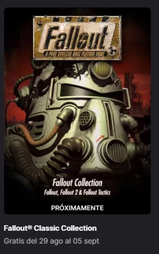 Gratis desde Epic Games el juego Fallout Classic Collection 29/08 17h