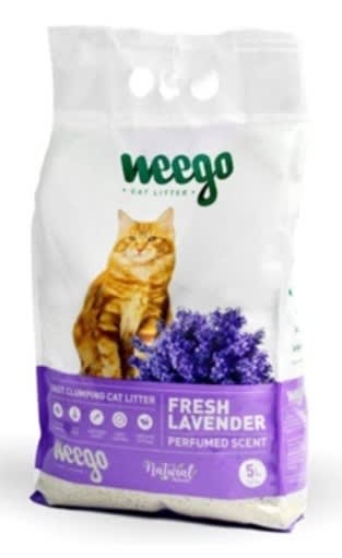 Arena para gatos Weego Fresh Lavender 5l por 4,50€.