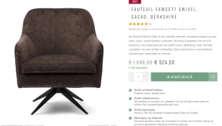 Riviera Maison Fauteuil Met Armleuning - Fawcett Swivel Chair Leg voor €524,50 bij Riviera Maison