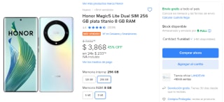 Honor Magic5 Lite 256GB por $3,868 en Mercado Libre