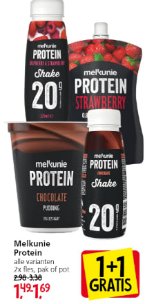 1+1 gratis op alle Melkunie Protein bij Jan Linders