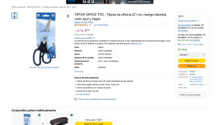 Tijeras de oficina 21 cm mango blando TIPTOP OFFICE TTO por solo 1,44€