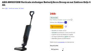 AEG Wet&Dry Draadloze Stofzuiger voor €249 bij Bol