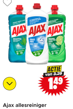 Ajax allesreiniger XL flacon voor €1,49 bij Dirk