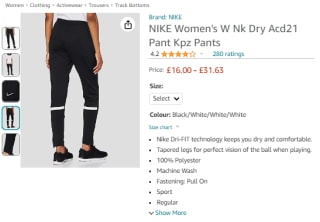 Score Nike women's W Nk dry Acd21 pants from Amazon for £16