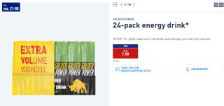 24 Pack Energie Drink Golden Power voor €7,99 bij de Aldi