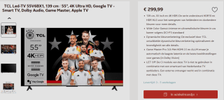 TCL Led-TV 55V6BX1 55" TV voor €299,99 bij Otto