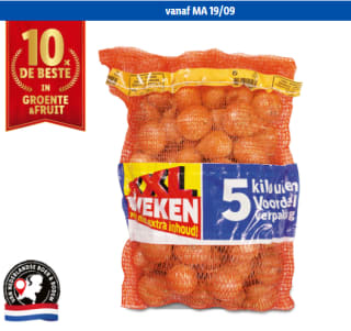 5 kilo uien voor €2,49 bij de Lidl