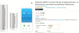 Netatmo smart weerstation voor €119 bij Amazon