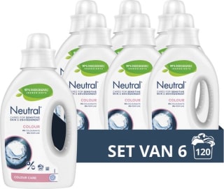 6x Neutral Vloeibaar Wasmiddel Kleur 20 Wasbeurten 1 liter voor €29,84 bij Bol.com