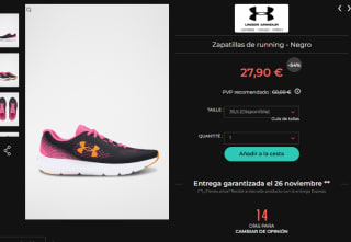 Hasta 70% + 10€ descuento en ropa y calzado Under Armour precios d elocura