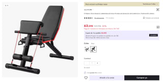 Banco de Abdominales con carga de hasta 200kg por 63.59€ (Cuenta Nueva 51.59€)