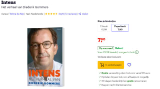 Intens Het verhaal van Diederik Gommers Paperback voor €7,90 bij Bol.com