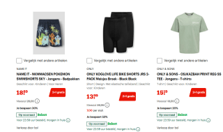 2+1 gratis op Baby- en kinderkleding in de sale tot 50% bij Bol