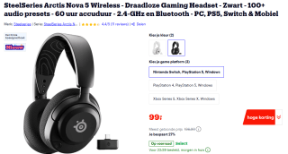 SteelSeries Arctis Nova 5 Wireless headset voor €99 bij Bol